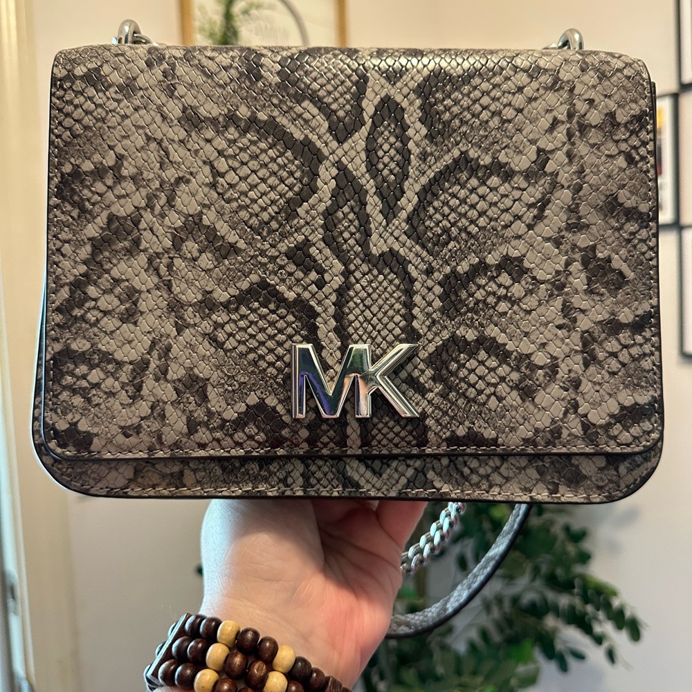 Michael Kors Snake Print Crossbody Bag - Brown and Black - Picture 1 of 10